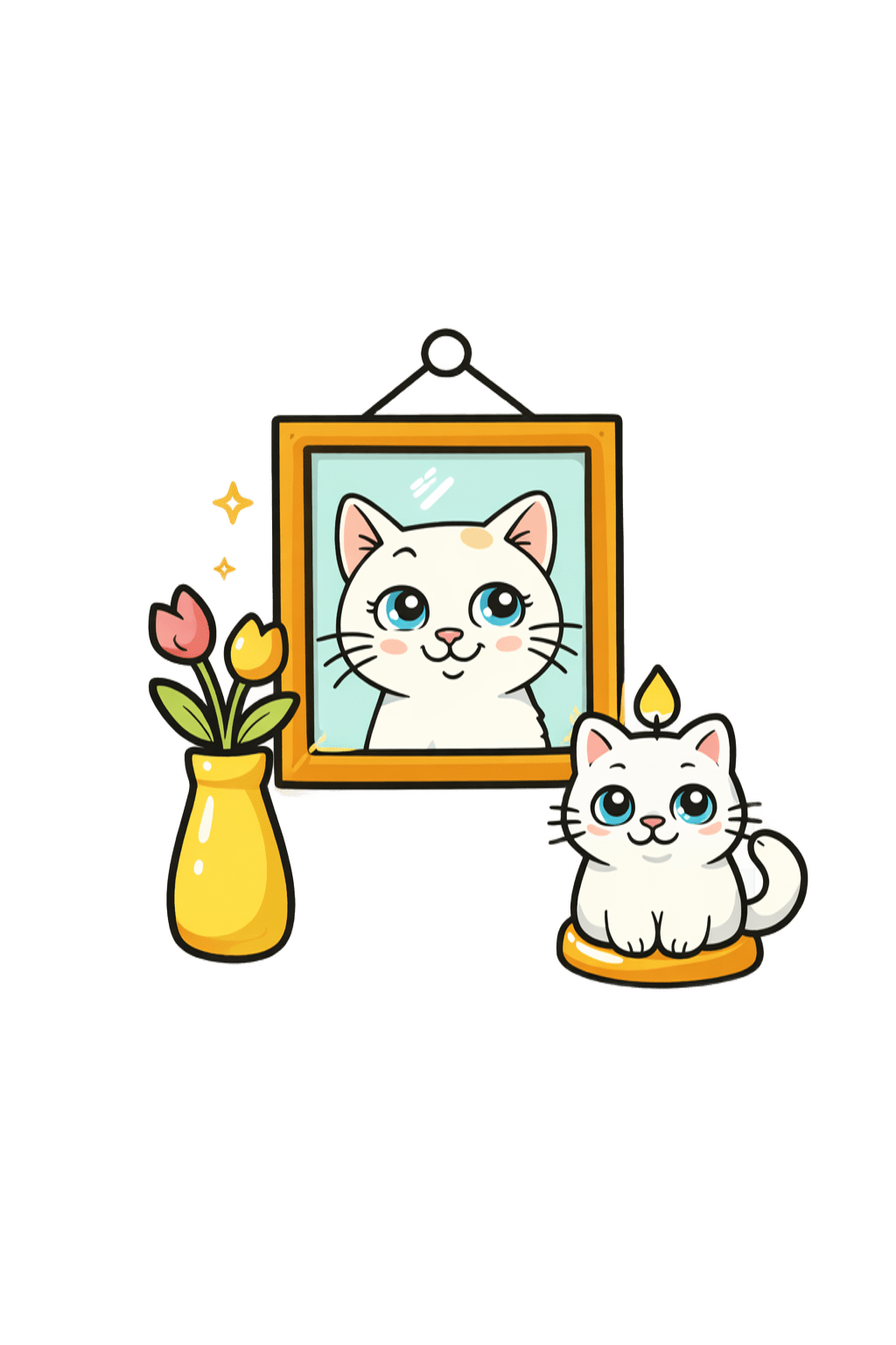 Ilustração de decoração felina