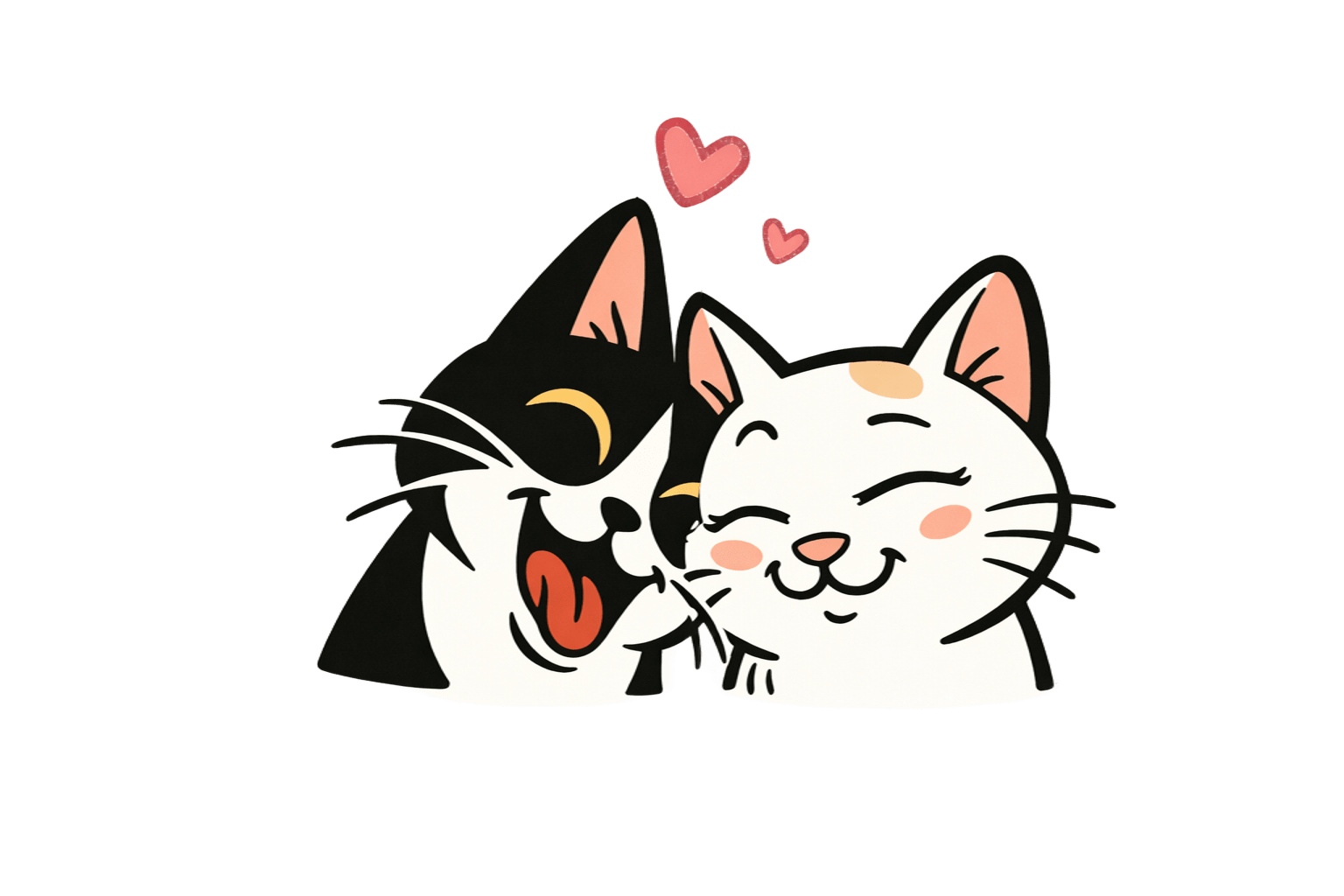 Ilustração de gatinhos amigos